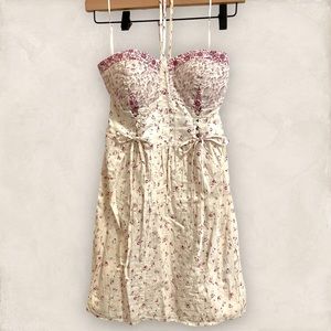 American Eagle size 2 corset tie and back shirring floral